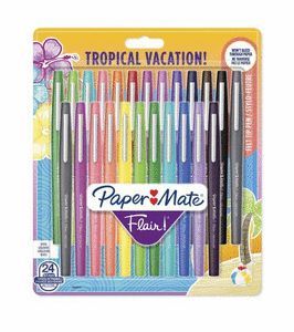 BOLIGRAFO PAPER MATE FLAIR TROPICAL BOLSA 24 COLOR