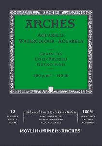 BLOC ENC 14,8X21 12H ARCHES AQUARELLE 100  FINO 30