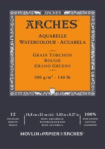 BLOC ENCOLADO 14,8X21 12H ARCHES AQUARELLE 100  GR