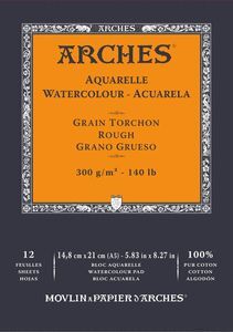 BLOC ENCOLADO 14,8X21 12H ARCHES AQUARELLE 100  GR