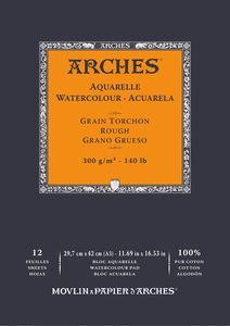 BLOC ENC 29,7X42 12H ARCHES AQUARELLE 100  GRUESO