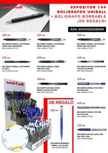 EXPOSITOR 144 BOLIGRAFOS UNIBALL + BOLIGRAFO BORRA
