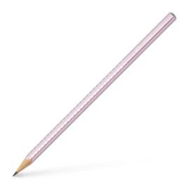 LAPIZ GRAFITO FABER CASTELL SPARKLE ROSA METALICO.