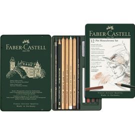 SET FABER CASTELL PITT MONOCHROME 12 PIEZAS ESTUCH