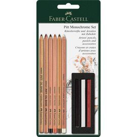 SET FABER CASTELL PITT MONOCHROME BLISTER 9 PIEZAS