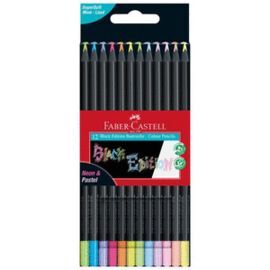 LAPIZ FABER CASTELL BLACK EDITION 12 COLORES PASTE