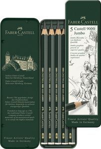 LAPIZ FABER CASTELL 9000 JUMBO CAJA 5 UDS