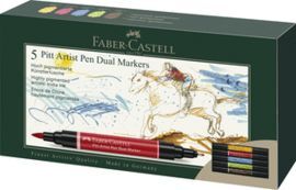 ROTULADOR FABER PITT ARTIST PEN DUAL MARKER 5 COLO