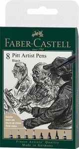 ROTULADOR FABER PITT NEGRO ESTUCHE 8 GRADUACIONES