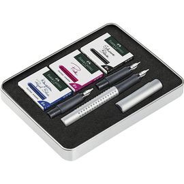 SET CALIGRAFIA FABER CASTELL GRIP 2011 PLATA
