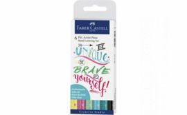 SET 6 ROTULADORES PINCEL FABER CASTELL PITT HAND L