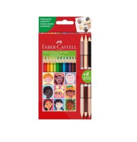 LAPIZ FABER CASTELL 12 COLORES SURTIDOS + 3 BICOLO