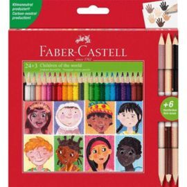 LAPIZ FABER CASTELL 24 COLORES SURTIDOS + 3 BICOLO