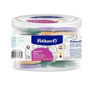 EXPOSITOR 20 GOMA PELIKAN ERGONOMICAS ERASER SURTI