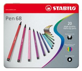 ROTULADOR STABILO PREMIUM PEN 68 CAJA METAL 20 COL