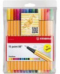 ROTULADOR STABILO POINT 88 ESTUCHE PLASTICO 15U