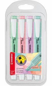 ESTUCHE 4 MARCADORES FLUORESCENTES STABILO SWING PASTEL