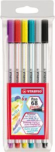 ROTULADOR STABILO PEN 68 BRUSH ESTUCHE DE 6 UDS