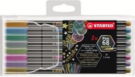 ROTULADOR STABILO PEN 68 METALLIC ESTUCHE 8 UDS