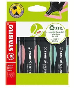 ROTULADOR STABILO GREEN BOSS PASTEL ESTUCHE DE 4 U