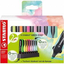 ROTULADOR STABILO GREEN BOSS PASTEL SET DE MESA DE