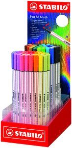 EXPOSITOR 80 ROTULADORES STABILO PEN 68 BRUSH ARTY