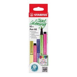 ROTULADOR STABILO PEN 68 ESTUCHE CARTON ZIG ZAG 18