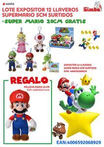 LOTE EXP 12 LLAVEROS SUPER MARIO 5CM SURTIDOS + MA