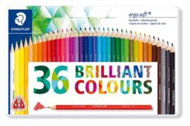 LAPICES DE COLORES ERGO SOFT 36 UNIDADES CAJA METALICA