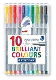 10 ROTULADORS TRIPLUS FINELINER