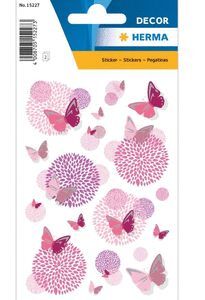PEGATINAS DECOR BUTTERFLY FLOWER SILVER