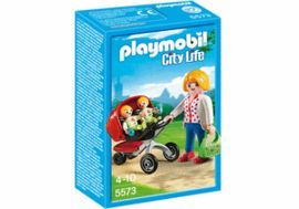 PLAYMOBIL MAMA CON CARRITO DE GEMELOS 5573