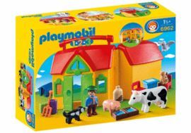 PLAYMOBIL 1.2.3 GRANJA MALETIN 6962