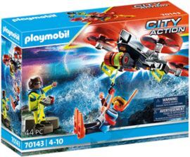 PLAYMOBIL RESCATE MARITIMO: BUZO CON DRON DE RESCA
