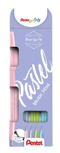 ROTULADOR PUNTA DE PINCEL ESTUCHE PASTEL 4 COLORES
