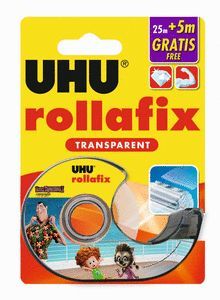 ROLLAFIX TRANSPARENTE 25 M + 5 M GRATIS CON DISPEN