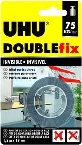 CINTA DOBLE CARA UHU 1,5 MTS INVISIBLE INTERIOR/EX