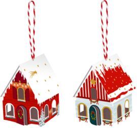 CASITA NAVIDEÑA COLGANTE CON LED