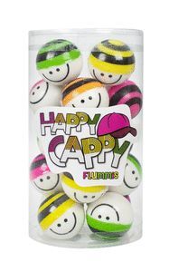 EXPOSITOR 18 PELOTA DE GOMA HAPPY CAPPY SURTIDAS