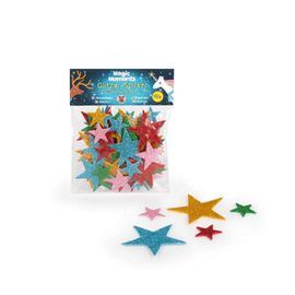 EXPOSITOR 10 ESTRELLAS ADHESIVAS PURPURINA 40U