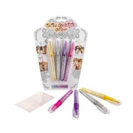 SET 4 BOLIGRAFOS GEL PARA TATUAJES BRILLO+PLANTILL