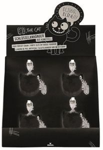 EXPOSITOR 12 LLAVEROS POMPOM EL GATO