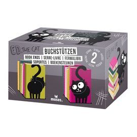 SUJETALIBROS METAL ED THE CAT 2 PIEZAS