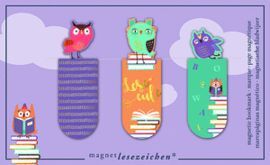 MARCAPAGINAS MAGNETICOS TEMA BUHOS LECTORES 6 UNID