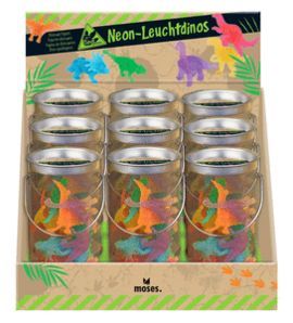 EXPOSITOR 9 BOTES CON DINOSAURIOS FLUOR