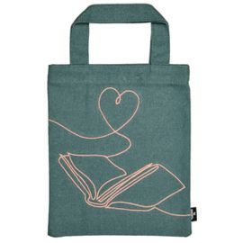 BOLSA DE TELA CON BORDADO PARA LIBRO