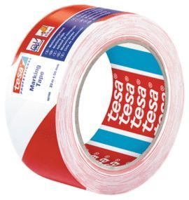 CINTA SEÑALIZACION ADHESIVA TEMPORAL 50MM ROJO/BLA