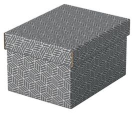 PACK 3U CAJA CARTON DECORATIVA GRIS 255X200X150MM