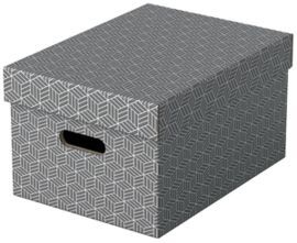 PACK 3U CAJA CARTON DECORATIVA GRIS 365X265X205