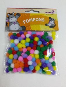 POMPONES 10MM 200PZAS COLORES SURTIDOS